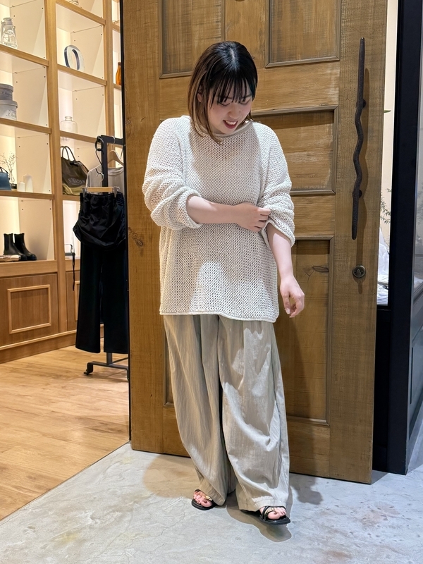 美品 me ISSEY MIYAKE 和紙混 ガーター編み ニット カットソー mei | ゆるっとかわいい和紙混メッシュニット♪ | 特集詳細