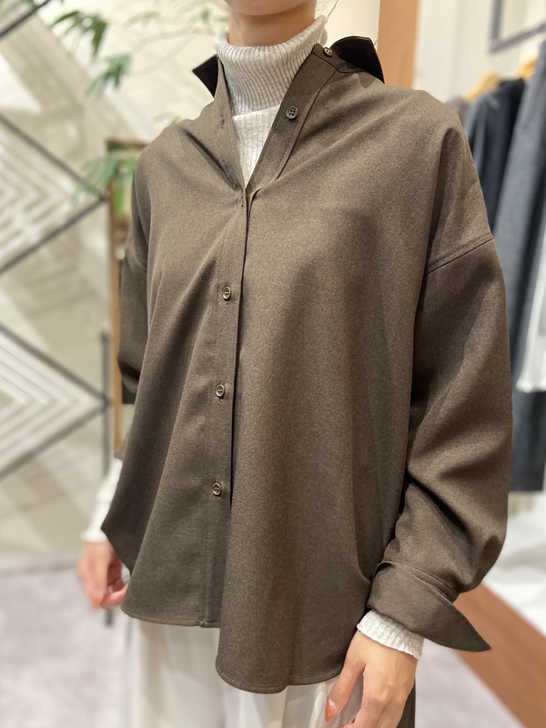 Suzu | 秋カラーが可愛い♪ウールライクカラーシャツ