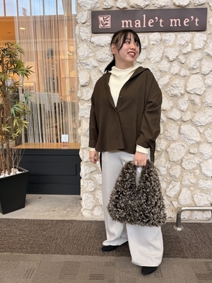 新品タグ付き　マレットメット　リブニット　カーキ　ジッパー　ブルゾンアウター 新品タグ付き マレットメット リブニット カーキ ジッパー